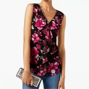International Concepts Floral Zipper Front Tank